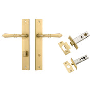 Sarlat Lever Rectangular Backplate Privacy Kit w Privacy Turn Brushed Gold PVD