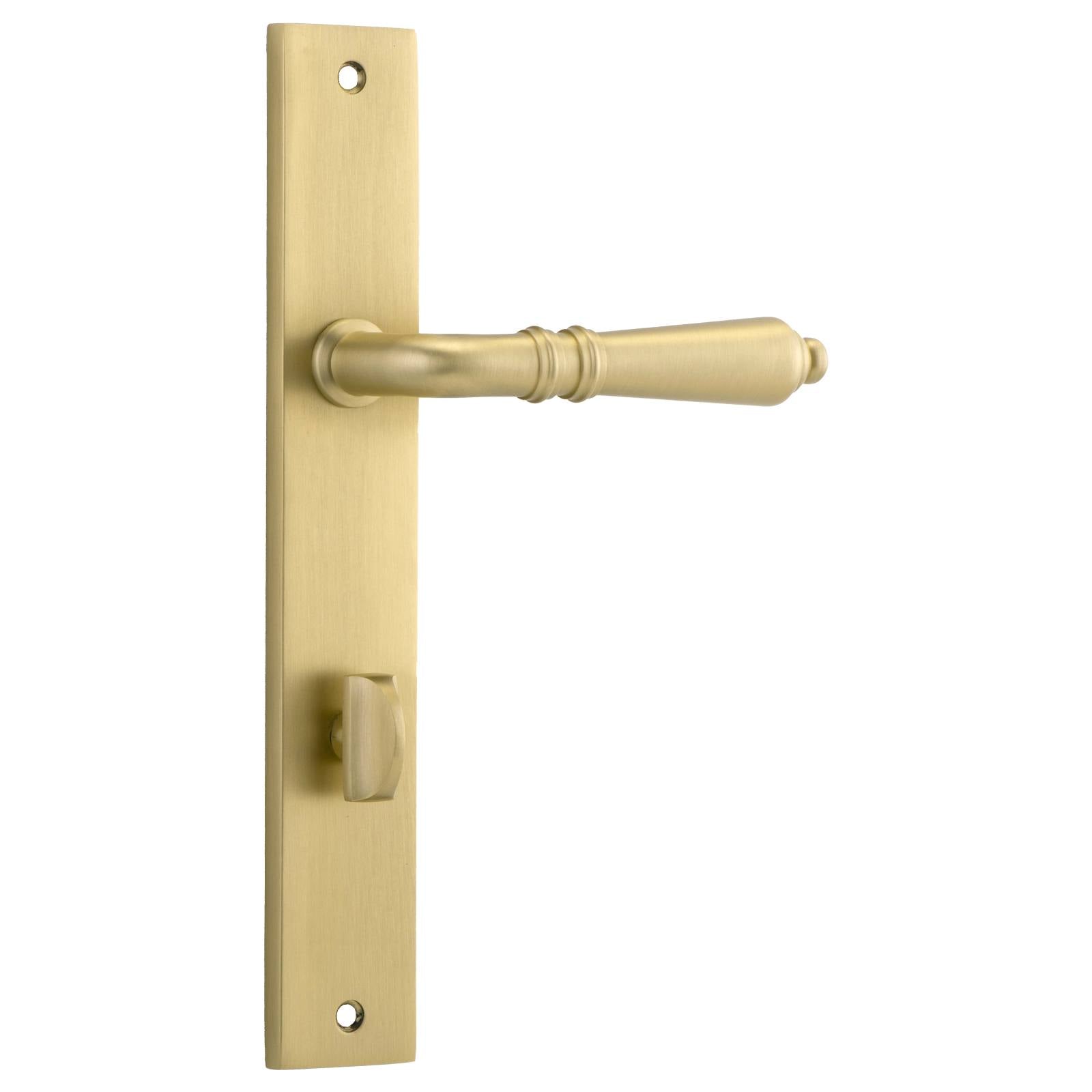 Sarlat Lever Rectangular Backplate Brushed Gold PVD