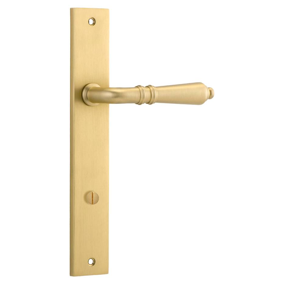 Sarlat Lever Rectangular Backplate Brushed Gold PVD