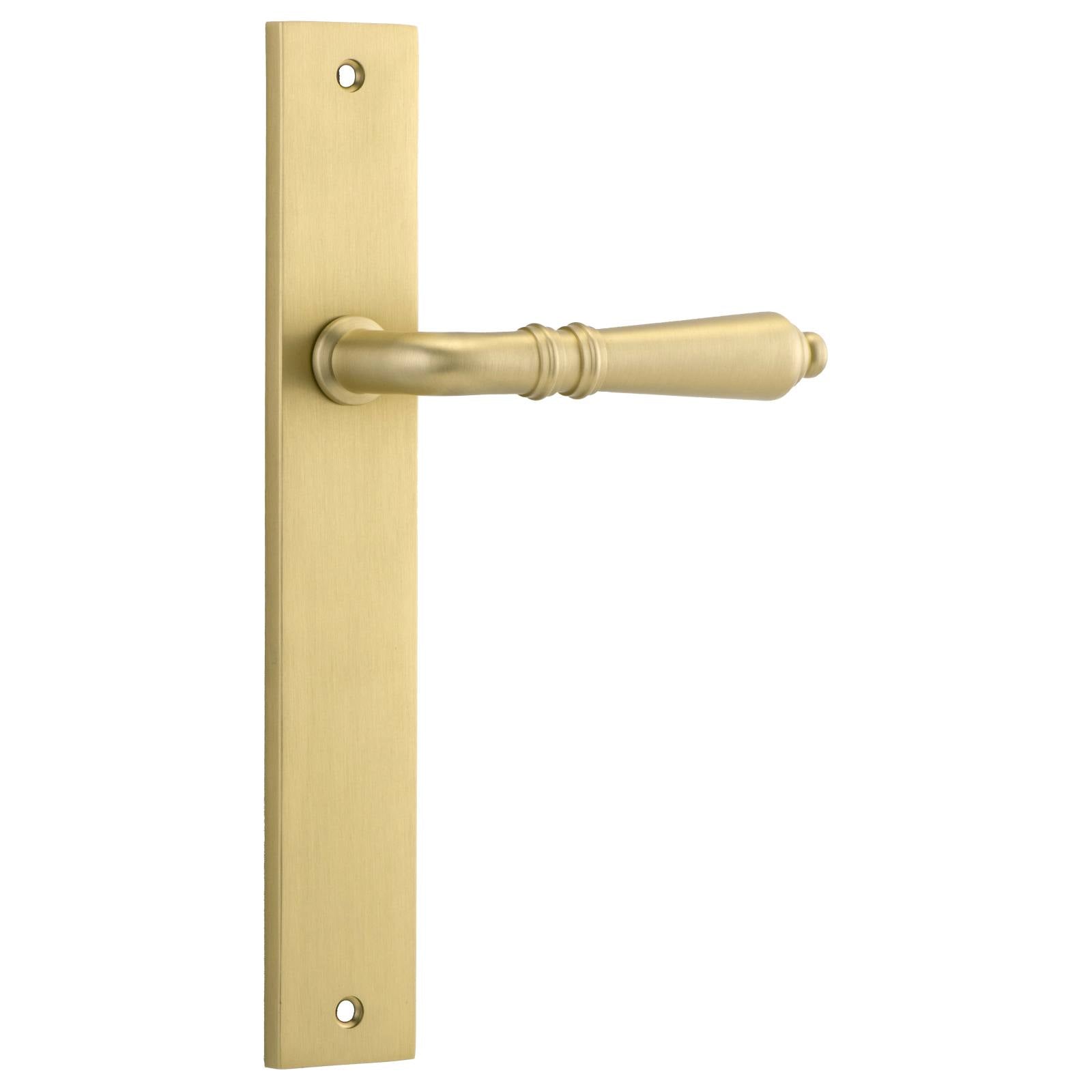 Sarlat Lever Rectangular Backplate Brushed Gold PVD