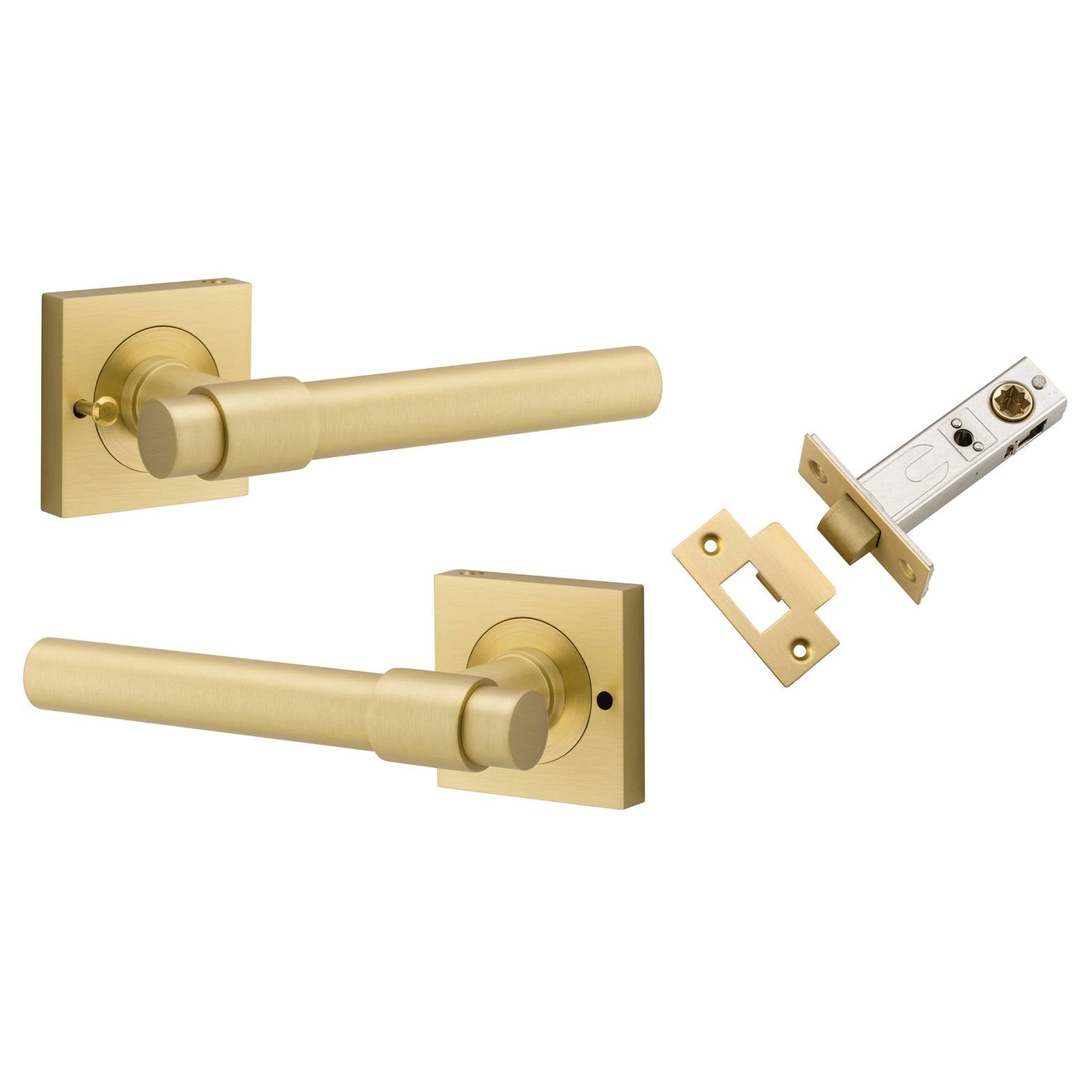 Helsinki Lever Square Rose (Inbuilt Privacy) Brushed Gold PVD