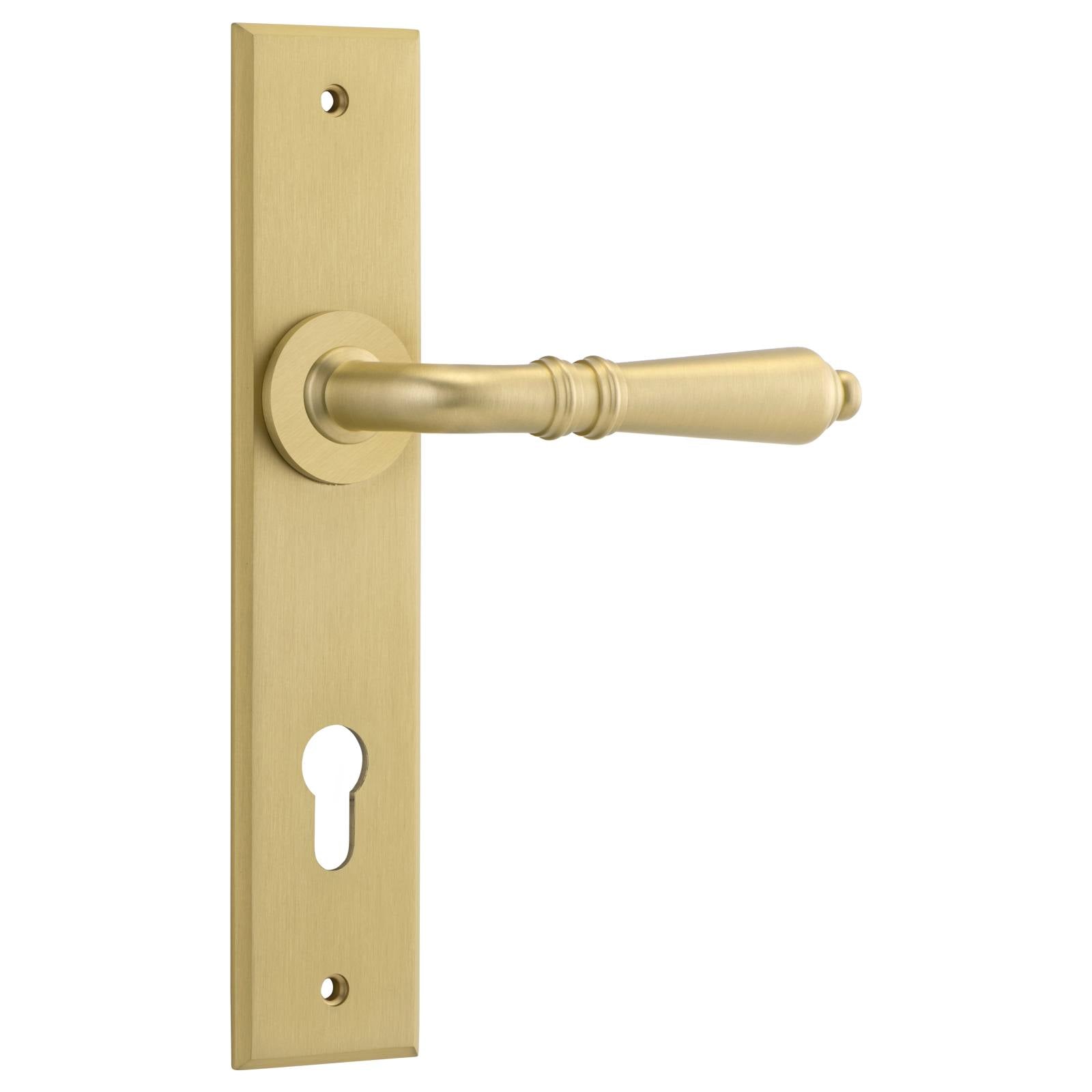 Sarlat Lever Brushed Gold Pvd Chamfered Backplate