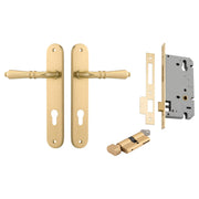 Sarlat Lever Oval Backplate Entrance Kit w High Security Lock Brushed Gold PVD