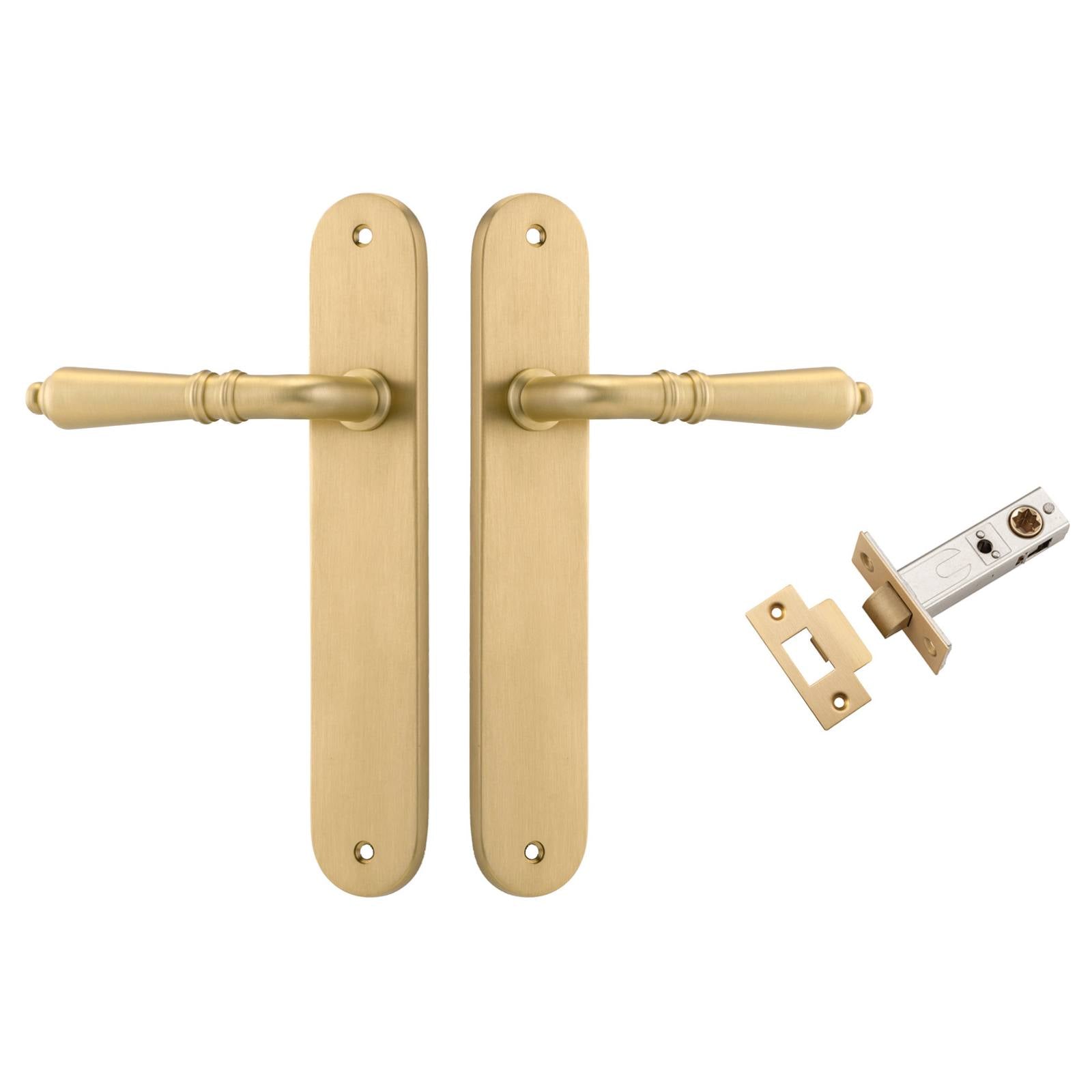 Sarlat Lever Oval Backplate Passage Kit Brushed Gold PVD