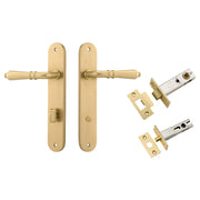 Sarlat Lever Oval Backplate Privacy Kit w Privacy Turn Brushed Gold PVD