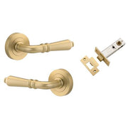 Sarlat Lever Round Rose Passage Kit Brushed Gold PVD