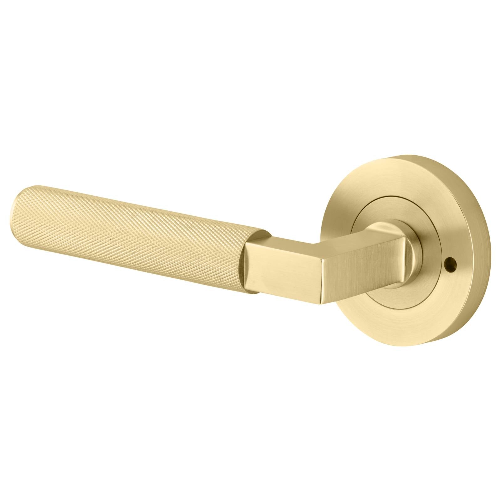 Brunswick Lever Round Rose Privacy Kit (Inbuilt Privacy) Brushed Gold PVD