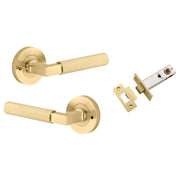 Brunswick Lever Round Rose Privacy Kit (Inbuilt Privacy) Brushed Gold PVD