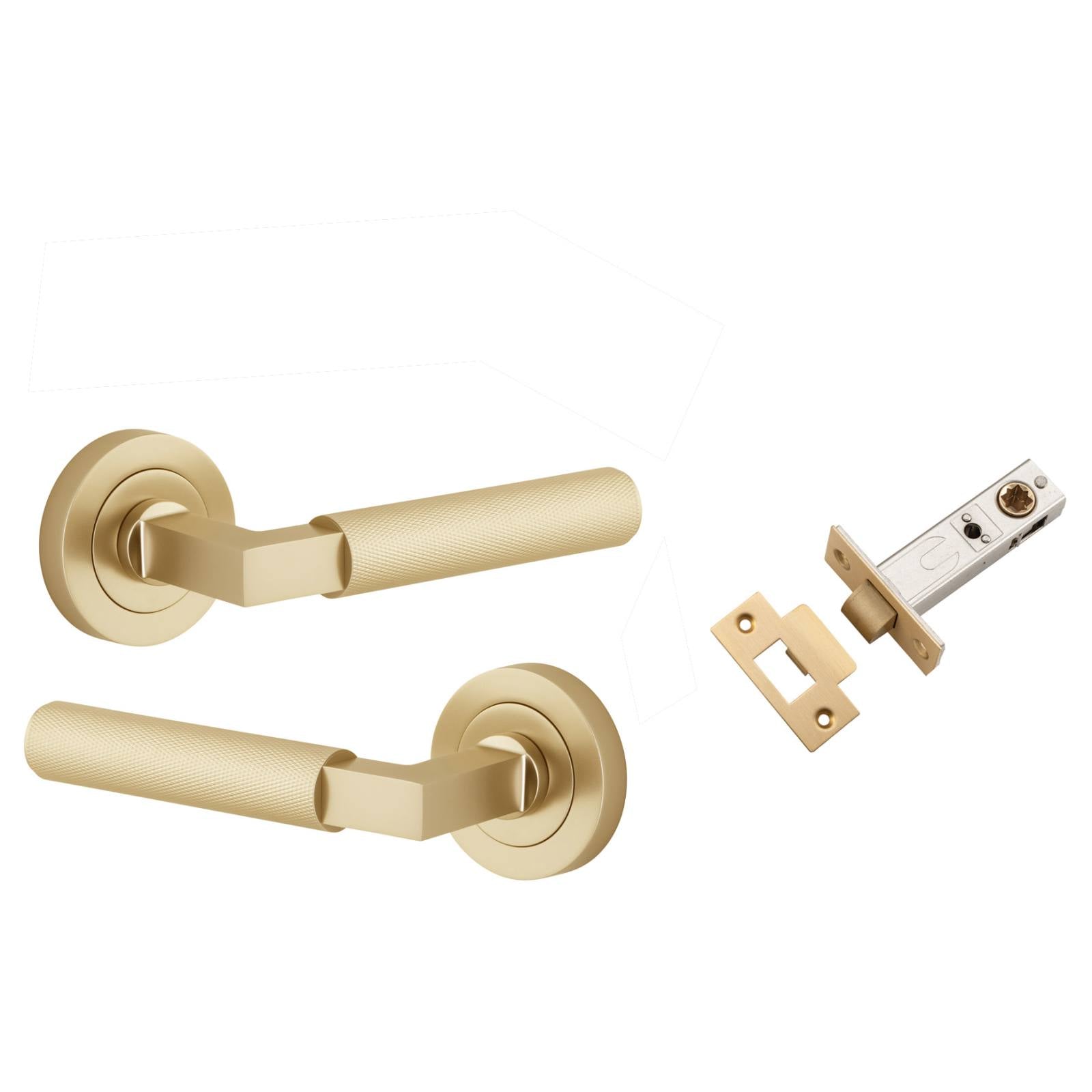 Brunswick Lever Round Rose Passage Kit Brushed Gold PVD