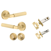 Brunswick Lever Round Rose Privacy Kit Brushed Gold PVD