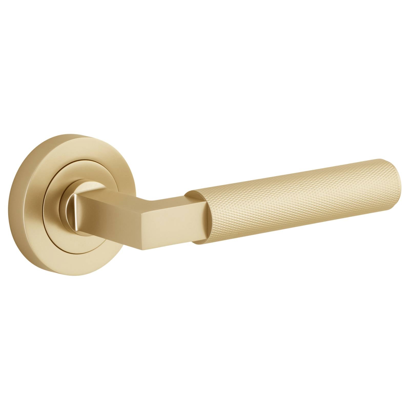 Brunswick Lever Brushed Gold Pvd  Round Rose