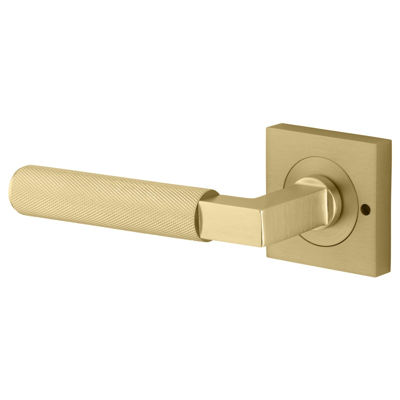 Brunswick Lever Square Rose Privacy Kit (Inbuilt Privacy) Brushed Gold PVD