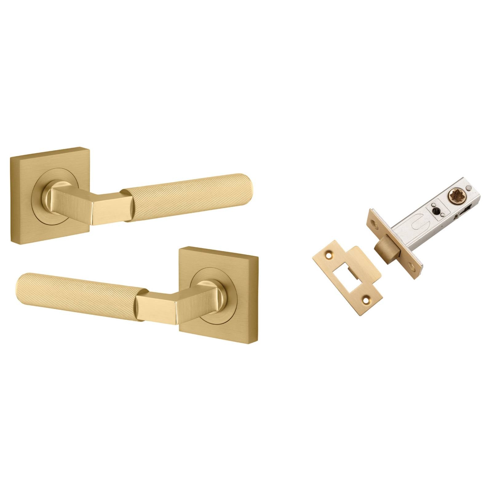 Brunswick Lever Square Rose Passage Kit Brushed Gold PVD