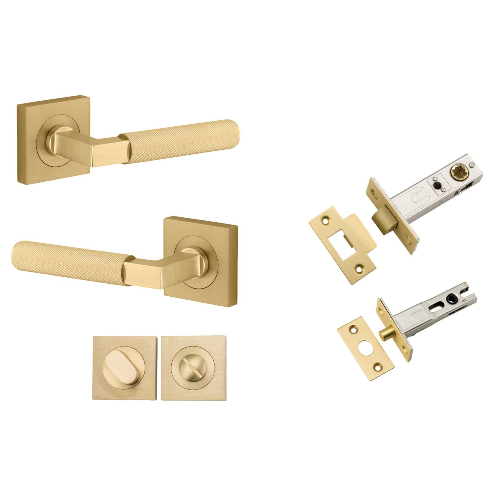 Brunswick Lever Square Rose Privacy Kit Brushed Gold PVD