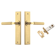 Brunswick Lever Chamfered Backplate Passage Kit Brushed Gold PVD