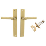 Helsinki Lever Rectangular Backplate Passage Kit Brushed Gold PVD
