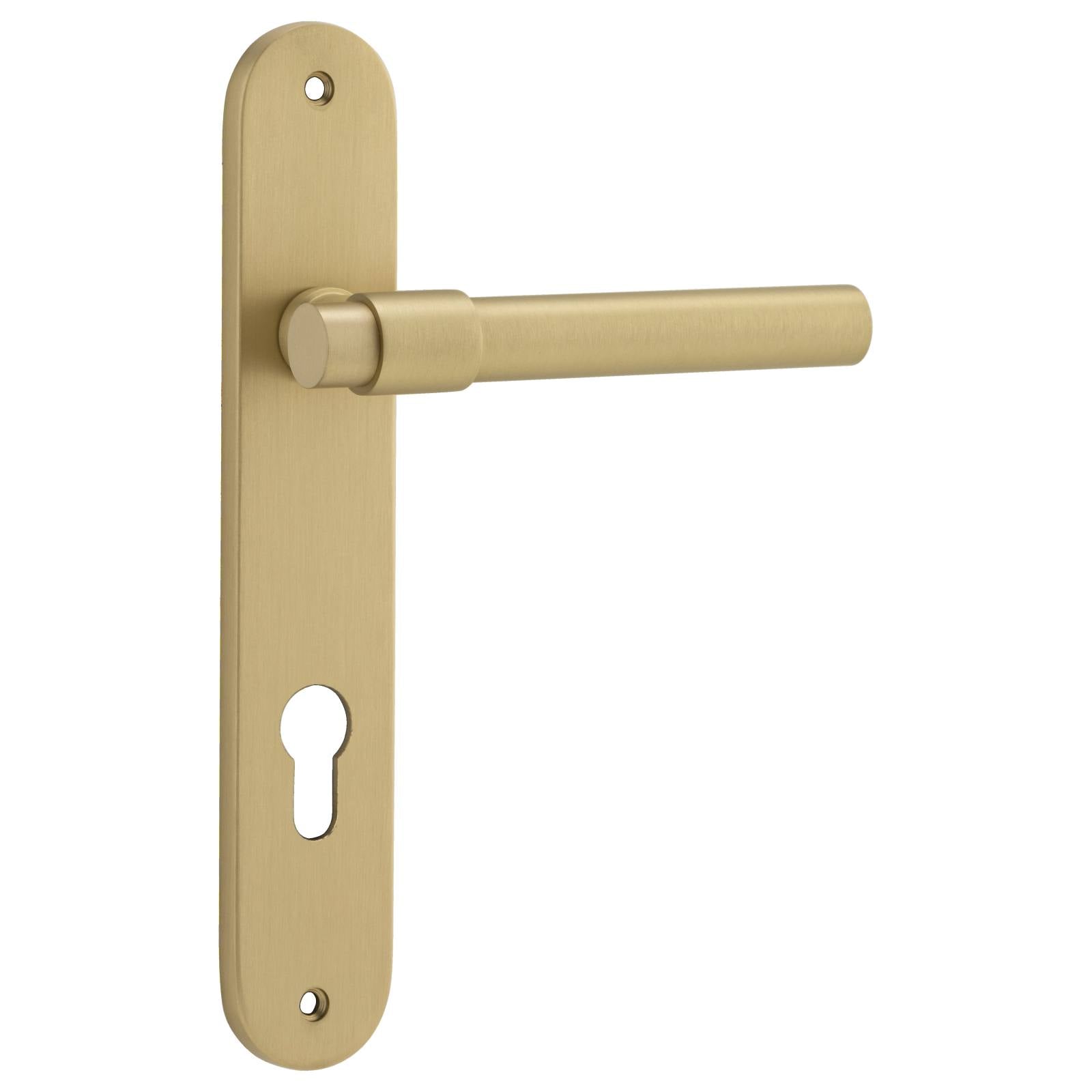 Helsinki Lever Oval Backplate Brushed Gold PVD