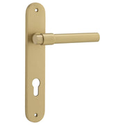 Helsinki Lever Oval Backplate Brushed Gold PVD