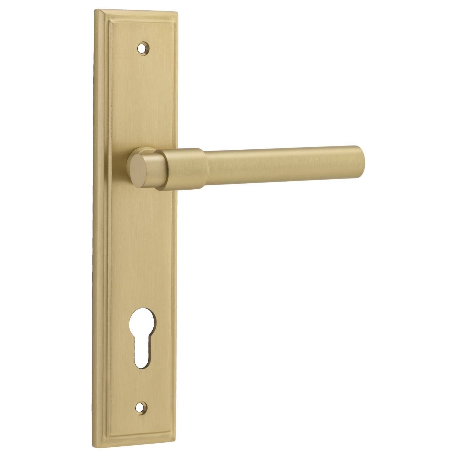 Helsinki Lever Stepped Backplate Brushed Gold PVD