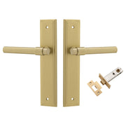 Helsinki Lever Stepped Backplate Passage Kit Brushed Gold PVD