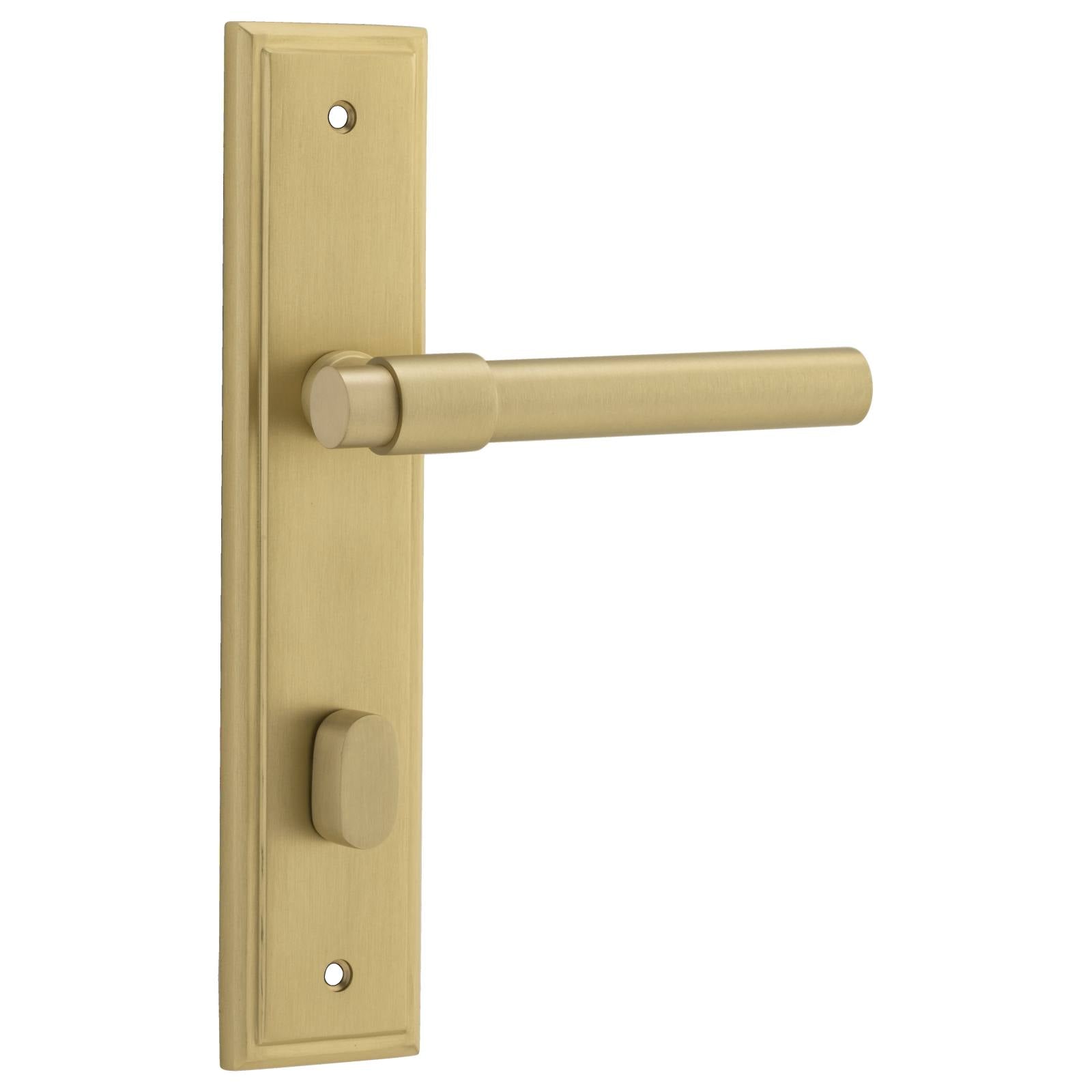 Helsinki Lever Stepped Backplate Brushed Gold PVD