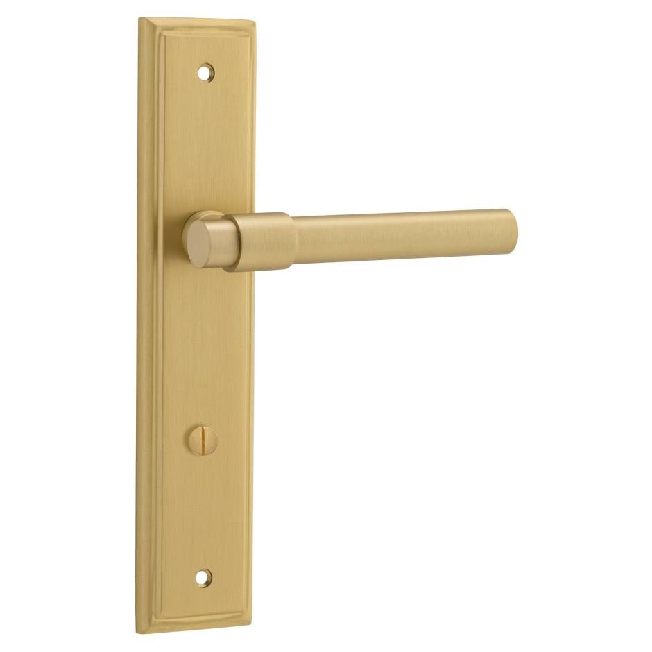 Helsinki Lever Stepped Backplate Brushed Gold PVD