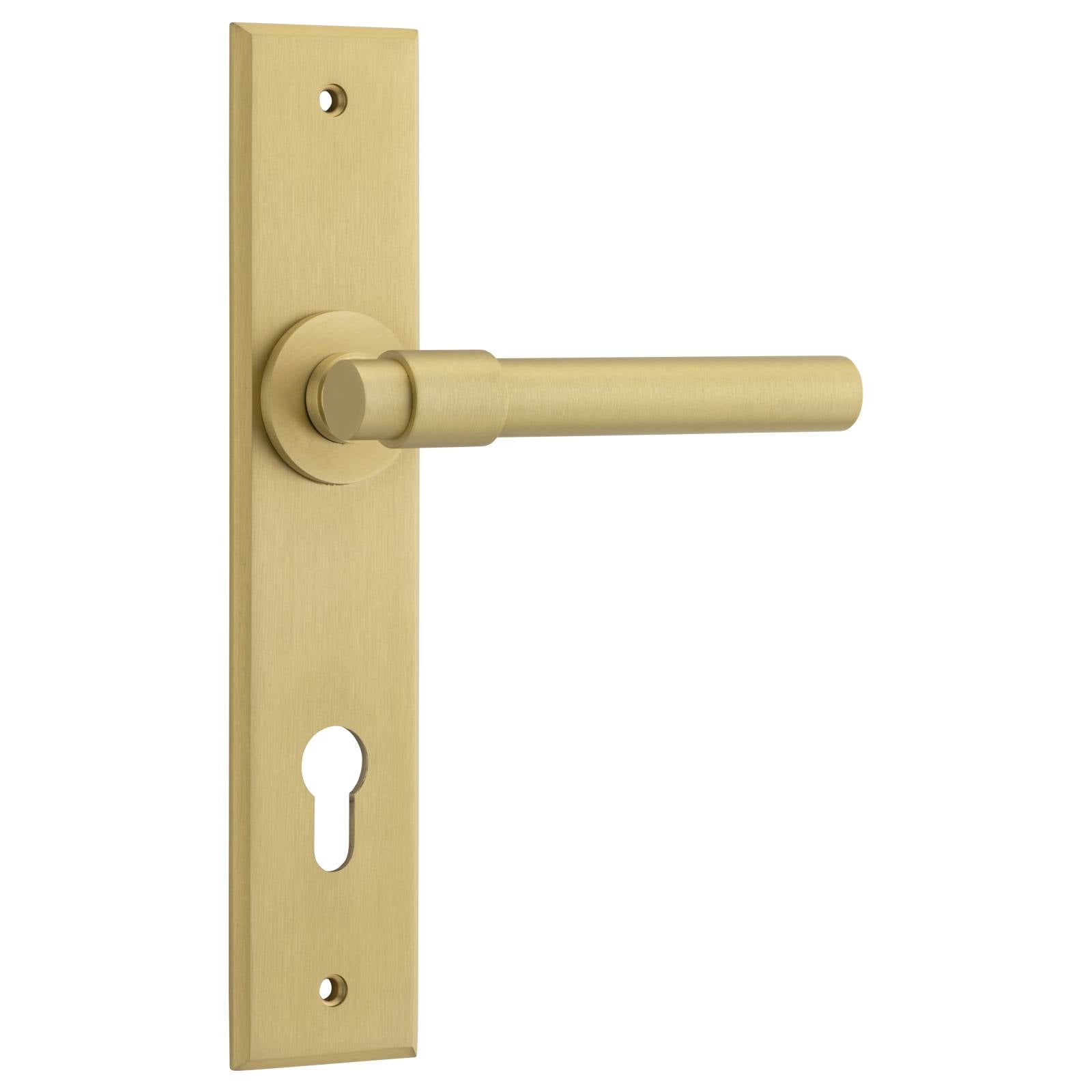 Helsinki Lever Brushed Gold Pvd Chamfered Backplate