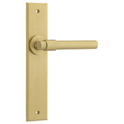 Helsinki Lever Brushed Gold Pvd Chamfered Backplate