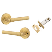 Helsinki Lever Round Rose (Inbuilt Privacy) Brushed Gold PVD