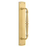 Sarlat Pull Handle on Backplate, Brushed Gold PVD