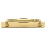 Sarlat Cabinet Pull w Backplate CTC128mm Brushed Gold PVD