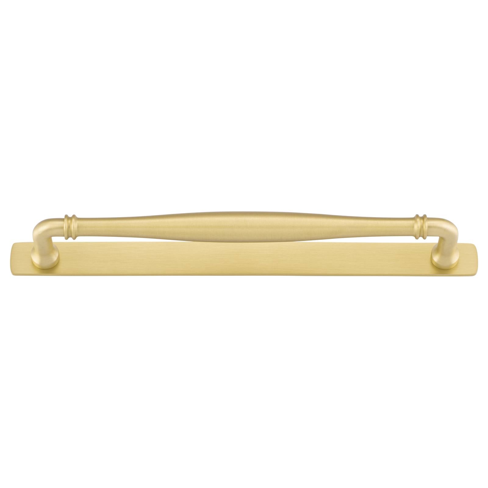 Sarlat Cabinet Pull w Backplate CTC256mm Brushed Gold PVD
