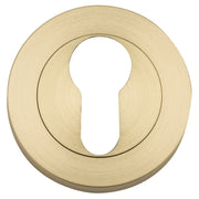 Euro Escutcheons Round, Brushed Gold PVD