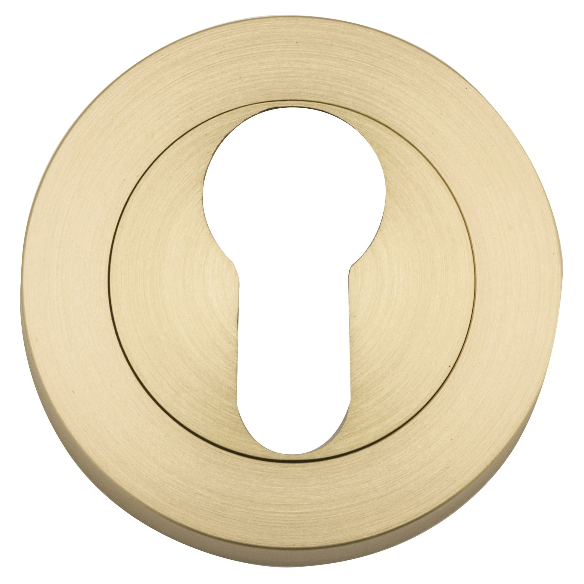 Euro Escutcheons Round, Brushed Gold PVD