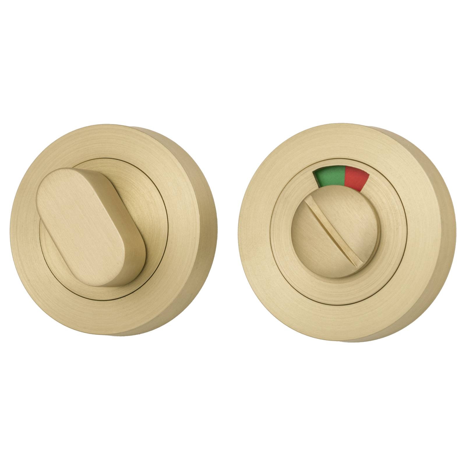 Privacy Turn w Indicator Round Brushed Gold PVD