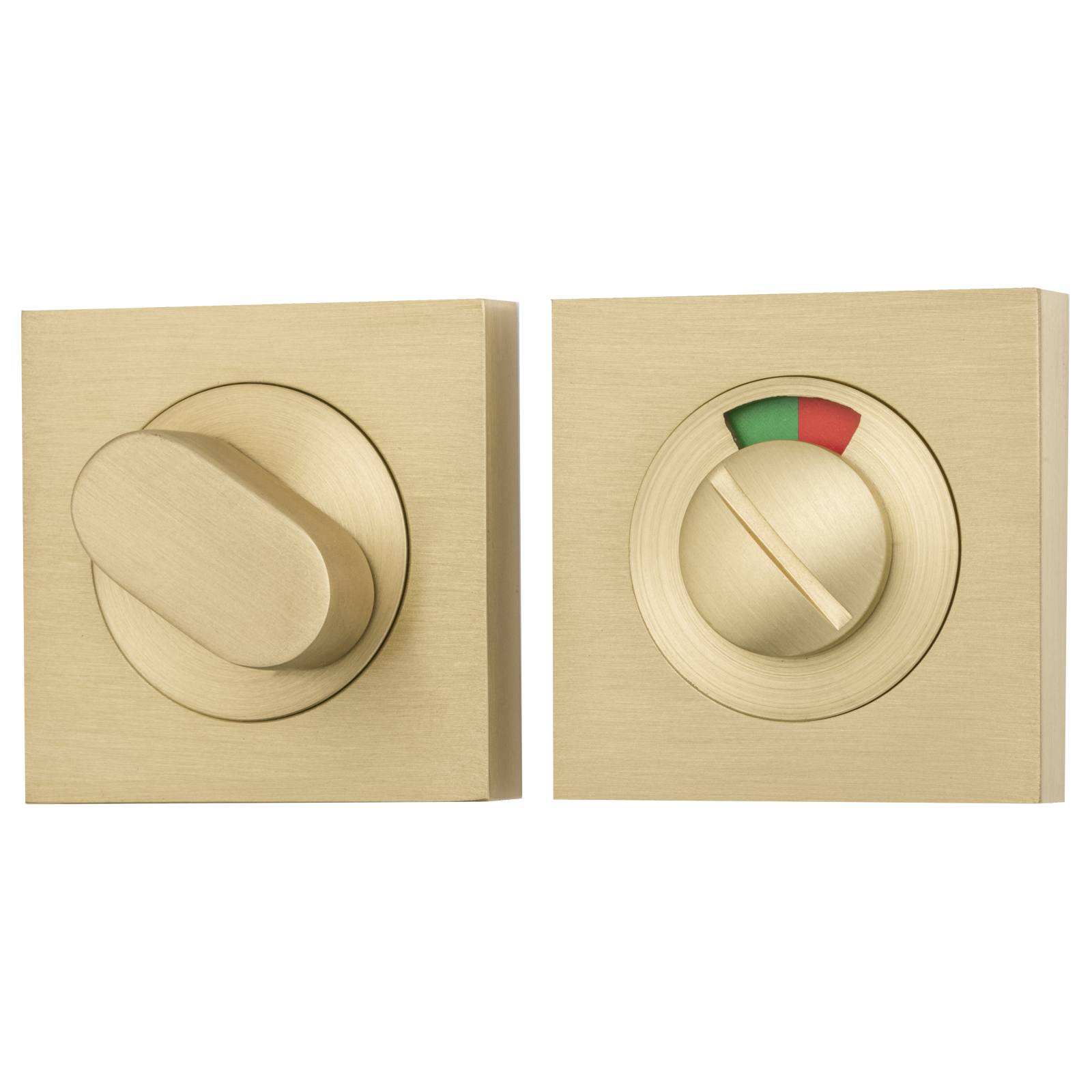 Privacy Turn w Indicator Square Brushed Gold PVD
