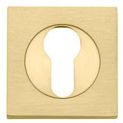 Euro Escutcheons Square Brushed Gold PVD