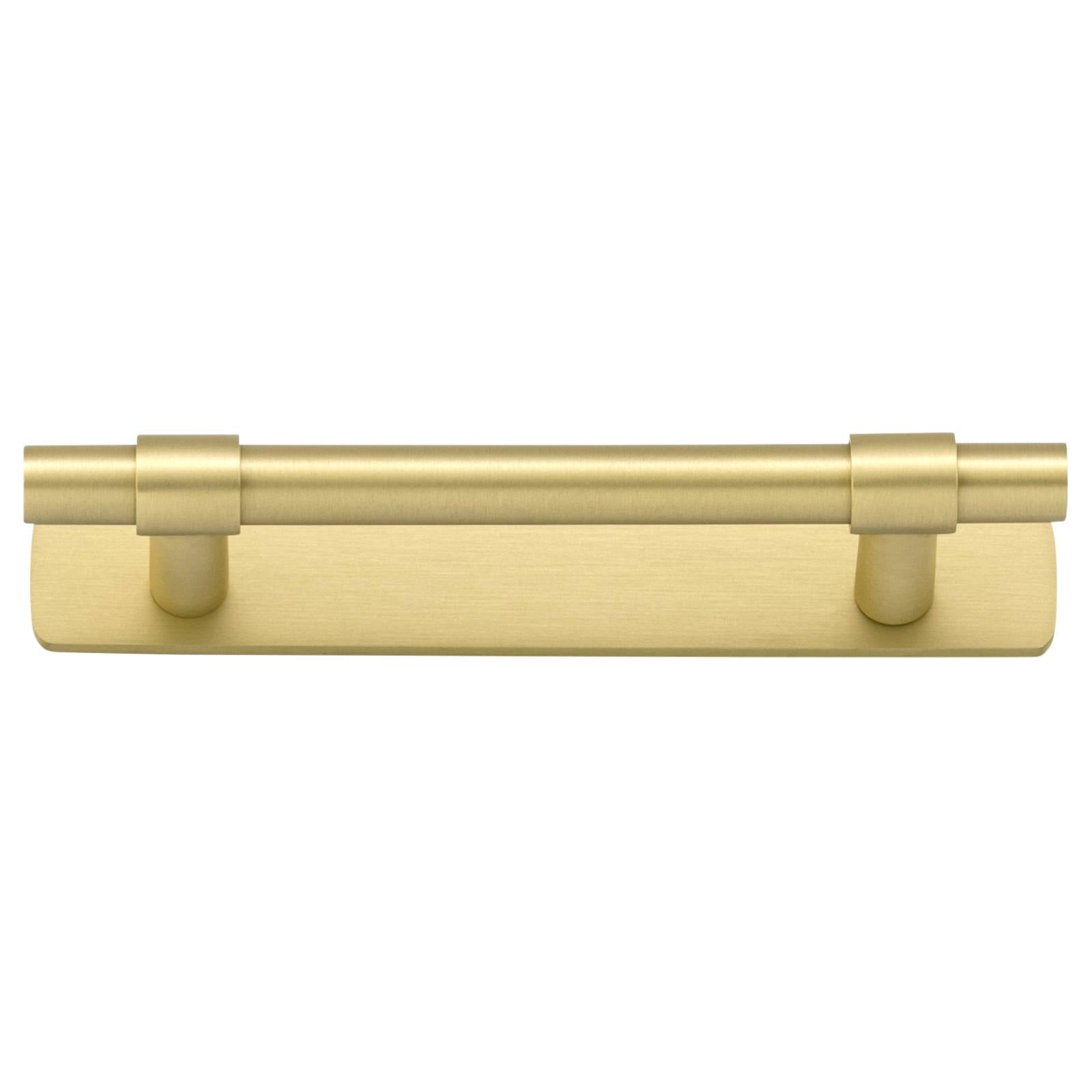 Helsinki Cabinet Pull w BackplateCTC96mm Brushed Gold PVD