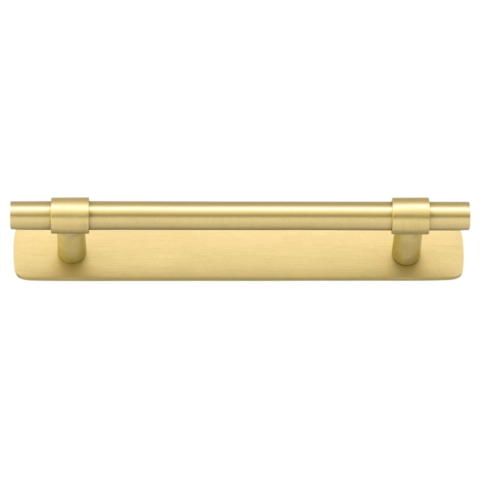 Helsinki Cabinet Pull w BackplateCTC128mm Brushed Gold PVD