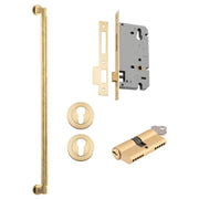 Brunswick Pull Handle 600mm Entrance Kit w Separate High Security Lock Brushed Gold PVD