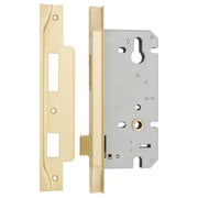 Rebated 85mm Euro Mortice Locks 60mm Backset Brushed Gold PVD