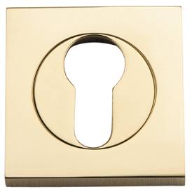 Escutcheon Euro Sq Concealed Fix Pair PB D52xP10mm