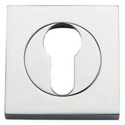 Euro Escutcheons Square, Polished Chrome