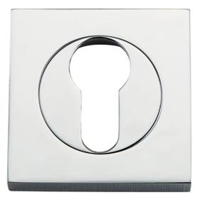 Euro Escutcheons Square, Polished Chrome