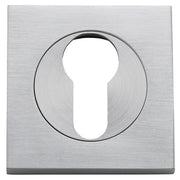 Euro Escutcheons Square, Brushed Chrome