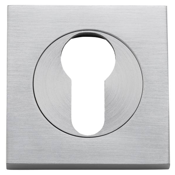 Euro Escutcheons Square, Brushed Chrome