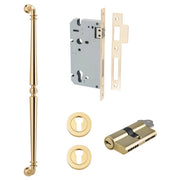 Sarlat Pull Handle 600mm Entrance Kit w Separate High Security Lock Polished Brass
