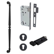 Sarlat Pull Handle 600mm Entrance Kit w Separate High Security Lock Matt Black