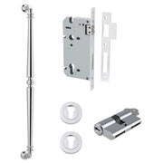 Sarlat Pull Handle 600mm Entrance Kit w Separate High Security Lock Polished Chrome