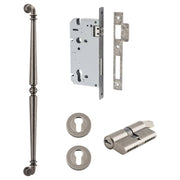 Sarlat Pull Handle 600mm Entrance Kit w Separate High Security Lock Distressed Nickel